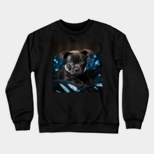 Black Staffy With Pearls Crewneck Sweatshirt